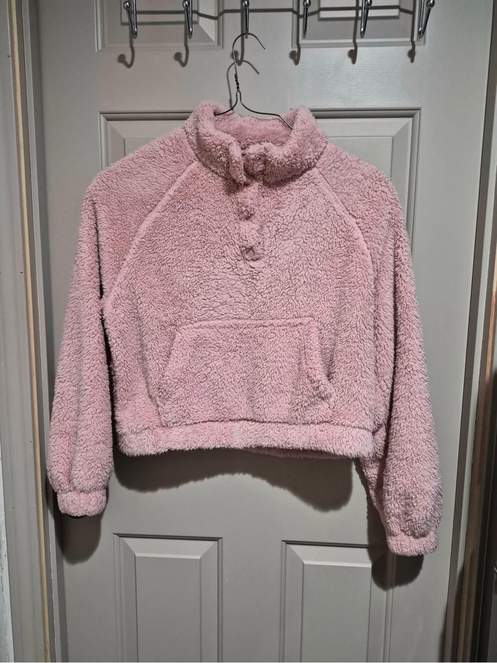 Aeropostale Pink Plush Sherpa Puffer Pullover